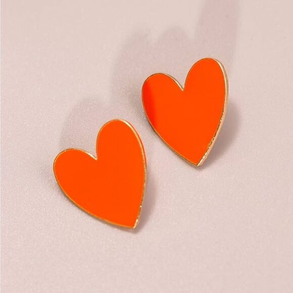 Heart stud earrings N63 - Picture 1 of 6